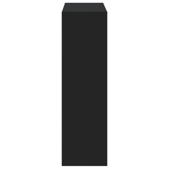 fekete szerelt fa könyvszekrény 102 x 32 x 108 cm