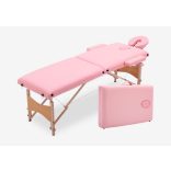 2 zónás rózsaszín fa masszázságy hordozótáskával-2104S