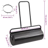 fekete vas és acél kerti fűhenger szellőztetőtüskékkel 63 L