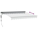 antracitszürke és fehér automata kihúzható napellenző 300x250cm