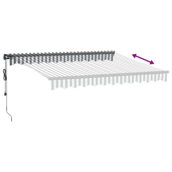 antracitszürke és fehér automata kihúzható napellenző 300x250cm