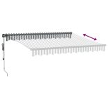 antracitszürke-fehér automata kihúzható napellenző 300x250 cm