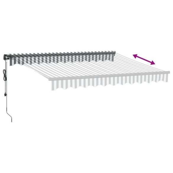 antracitszürke-fehér automata kihúzható napellenző 300x250 cm