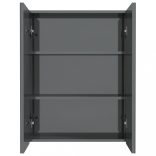 fényes szürke MDF tükrös fürdőszobaszekrény 60 x 15 x 75 cm