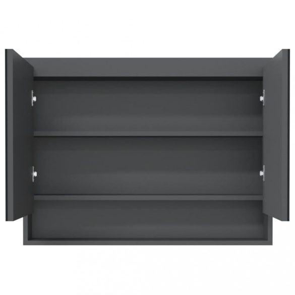 szürke MDF tükrös fürdőszobaszekrény 80 x 15 x 60 cm