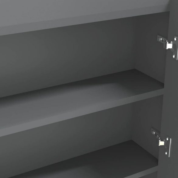 szürke MDF tükrös fürdőszobaszekrény 80 x 15 x 60 cm