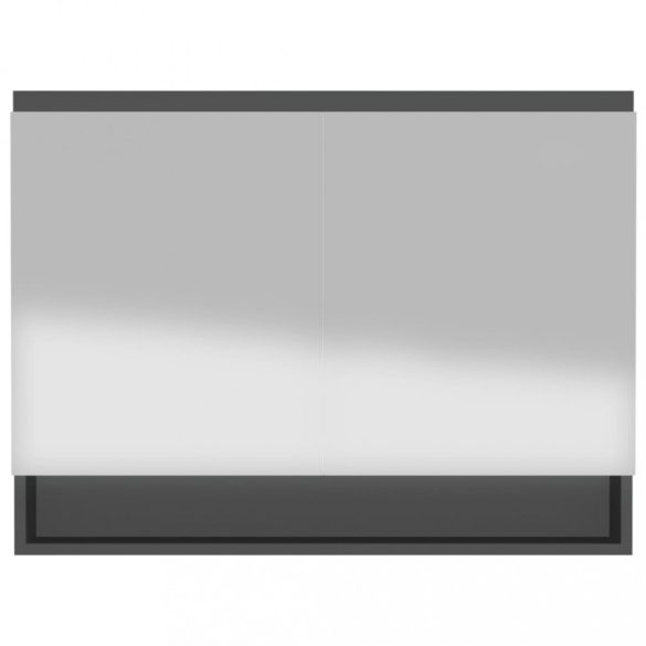 antracitszürke MDF tükrös fürdőszobaszekrény 80 x 15 x 60 cm