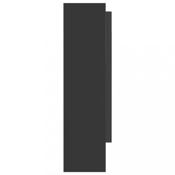 antracitszürke MDF tükrös fürdőszobaszekrény 80 x 15 x 60 cm