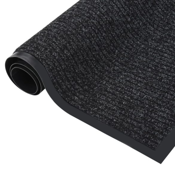 antracitszürke csíkos lábtörlő 80 x 120 cm