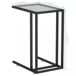 átlátszó edzett üveg számítógép-kisasztal 50 x 35 x 65 cm