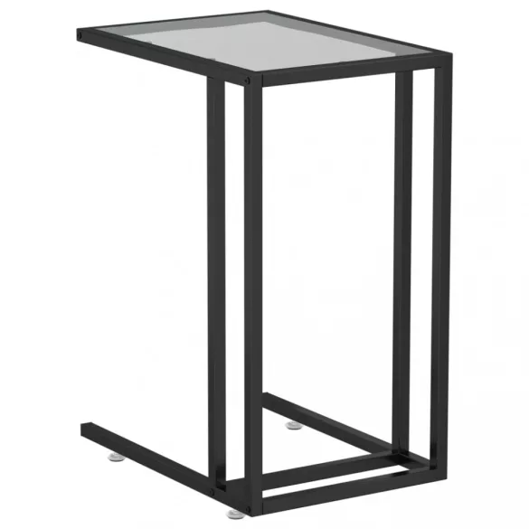 fekete edzett üveg számítógép-kisasztal 50 x 35 x 65 cm