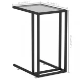 fekete edzett üveg számítógép-kisasztal 50 x 35 x 65 cm