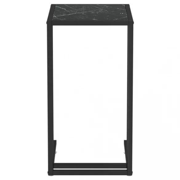 fekete márvány edzett üveg számítógép-kisasztal 50 x 35 x 65 cm