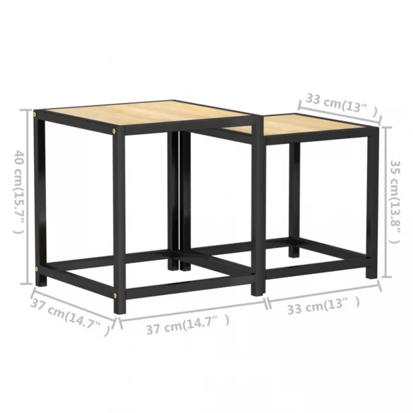 2 db sonoma-tölgyszínű MDF dohányzóasztal