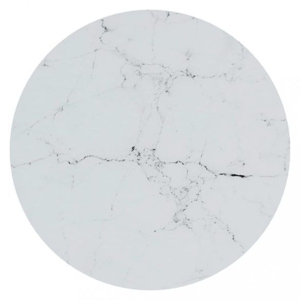 arany és fehér márvány edzett üveg kisasztal 45 cm