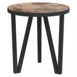 fekete-sárga MDF dohányzóasztal Ø35 cm