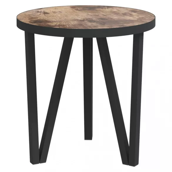 fekete-sárga MDF dohányzóasztal Ø35 cm