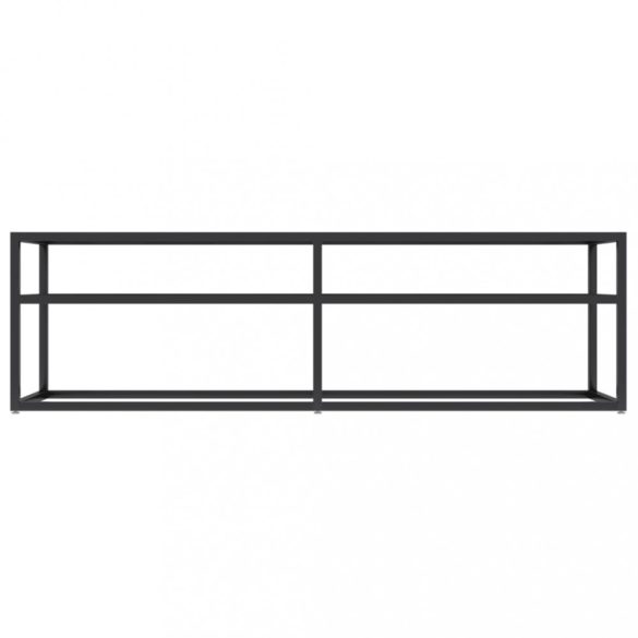 fekete márvány színű edzett üveg TV-szekrény 140 x 40 x 40,5 cm