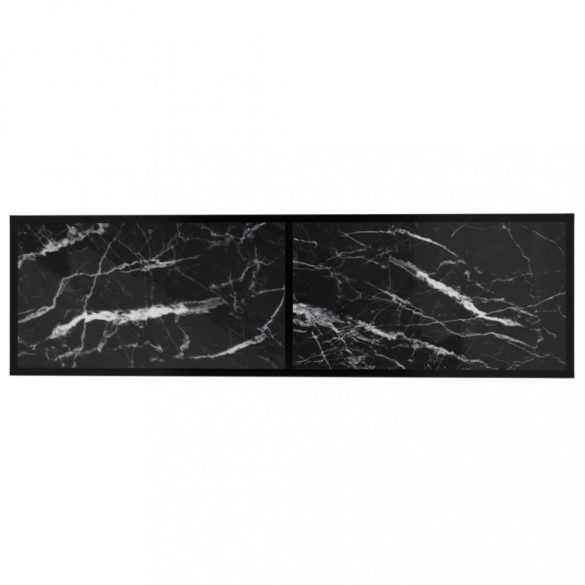 fekete márvány színű edzett üveg TV-szekrény 140 x 40 x 40,5 cm