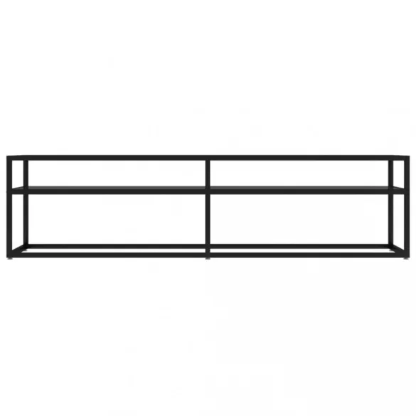 fekete edzett üveg TV-szekrény 160 x 40 x 40,5 cm