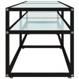 fehér márvány színű edzett üveg TV-szekrény 160x40x40,5 cm