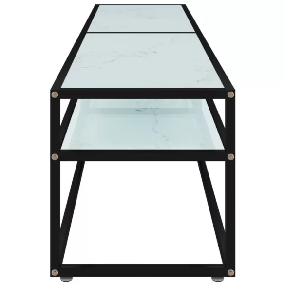 fehér márvány színű edzett üveg TV-szekrény 180x40x40,5 cm