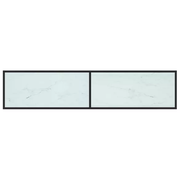 fehér márvány színű edzett üveg TV-szekrény 180x40x40,5 cm