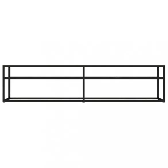 fekete márvány színű edzett üveg TV-szekrény 180 x 40 x 40,5 cm