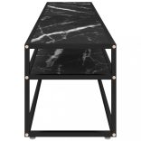 fekete márvány színű edzett üveg TV-szekrény 180 x 40 x 40,5 cm