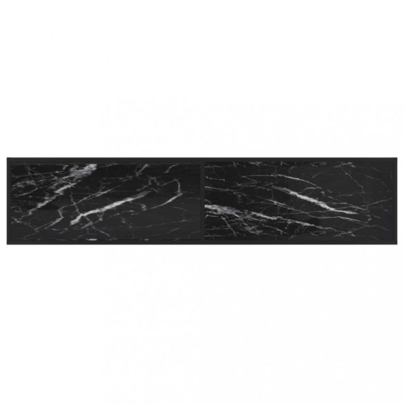 fekete márvány színű edzett üveg TV-szekrény 180 x 40 x 40,5 cm