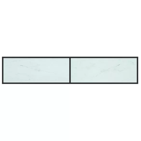 fehér márvány színű edzett üveg TV-szekrény 200x40x40,5 cm