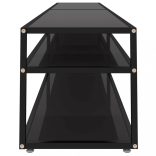 fekete edzett üveg TV-szekrény 220x40x40,5 cm