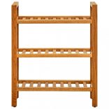 tömör tölgyfa cipőtartó 3 polccal 50 x 27 x 60 cm