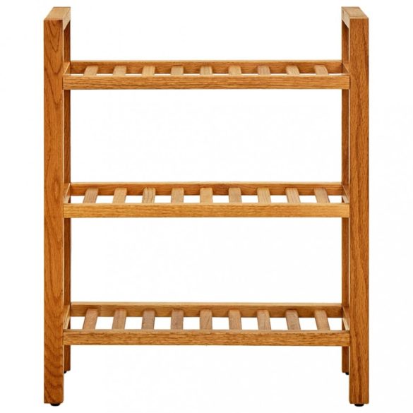 tömör tölgyfa cipőtartó 3 polccal 50 x 27 x 60 cm