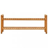 tömör tölgyfa cipőtartó 2 polccal 100 x 27 x 40 cm