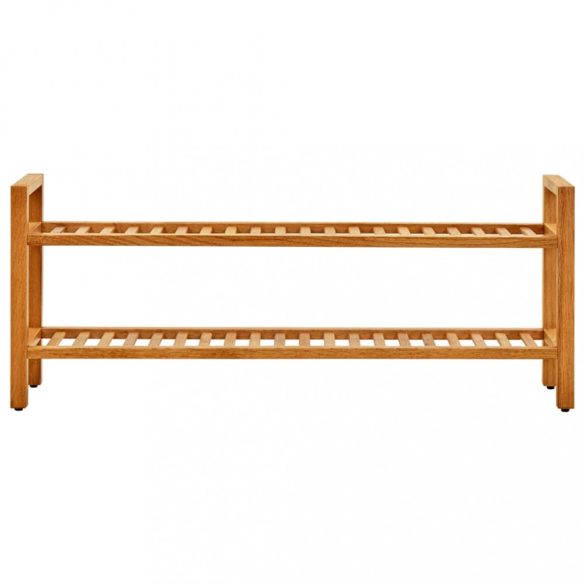 tömör tölgyfa cipőtartó 2 polccal 100 x 27 x 40 cm