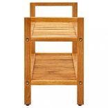 tömör tölgyfa cipőtartó 2 polccal 100 x 27 x 40 cm