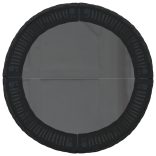 fekete polirattan félkör kerti kanapé asztallal és párnákkal