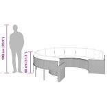 bézs polirattan kerek kerti kanapé párnákkal