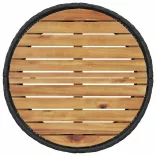 fekete polirattan kerek kerti kanapé asztallal és párnákkal