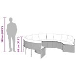 szürke polirattan kerek kerti kanapé párnákkal