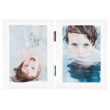 fehér kétszárnyas fényképkeretszett 2 x (13 x 15 cm)