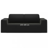 kétszemélyes fekete sztreccs poliészterdzsörzé kanapé-védőhuzat