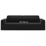 3-személyes fekete sztreccs poliészterdzsörzé kanapé-védőhuzat