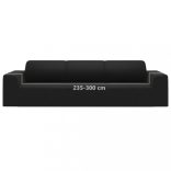 4-személyes fekete sztreccs poliészterdzsörzé kanapé-védőhuzat