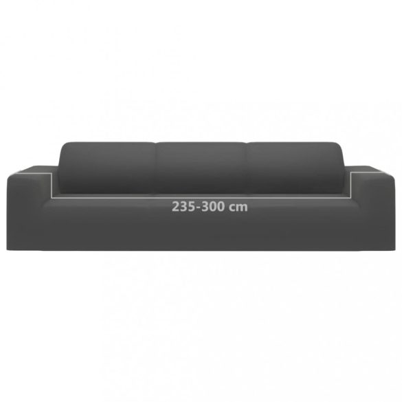 4-személyes antracitszürke sztreccs poliészterdzsörzé kanapéhuzat