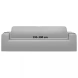 3-személyes szürke sztreccs poliészterdzsörzé kanapé-védőhuzat