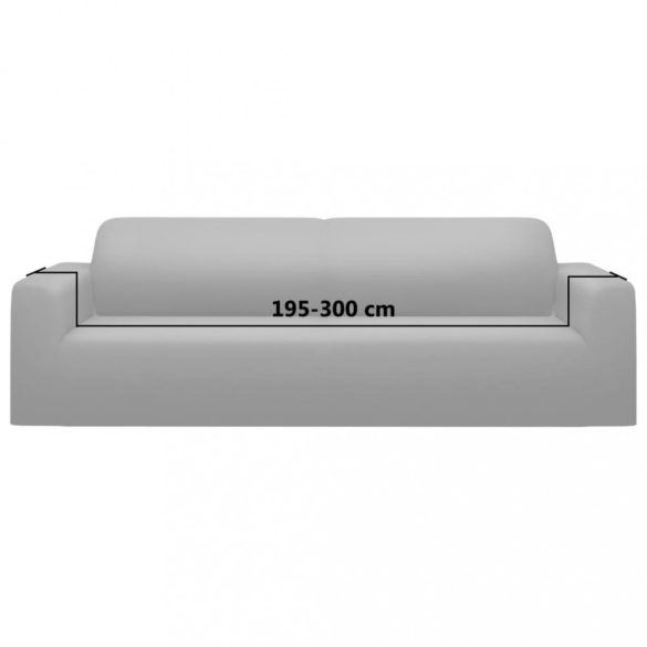 3-személyes szürke sztreccs poliészterdzsörzé kanapé-védőhuzat
