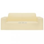 2-személyes krémszínű sztreccs poliészterdzsörzé kanapéhuzat