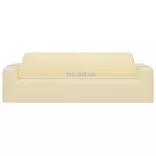 3-személyes krémszínű sztreccs poliészterdzsörzé kanapéhuzat